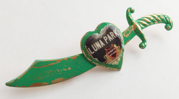 Luna Park Coney Island Souvenir Enamel Sword Pin - Hollee