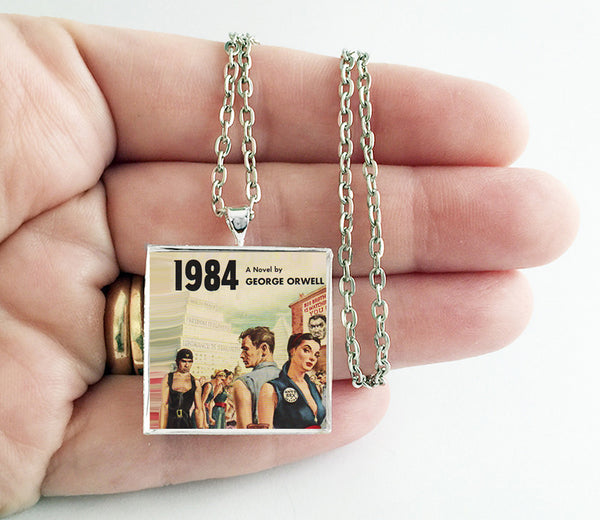 1984 - George Orwell - Book Cover Art Necklace - Hollee