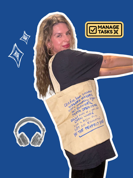 Kirsten Izer The Perfect Hire “All My Insecurities on a Tote Tote"