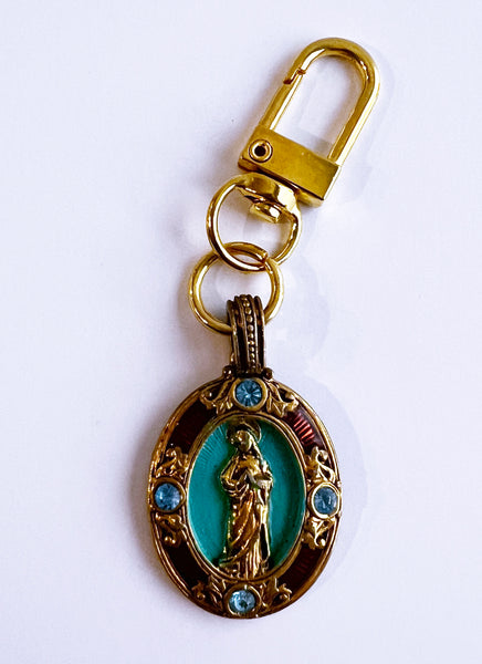 Vintage Our Lady of Guadalupe Religion Medal Bag Charm