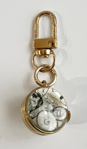 Vintage Mechanical Two Sided Watch Bag Charm