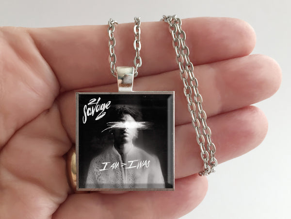 21 Savage - I Am > I Was - Album Cover Art Pendant Necklace - Hollee