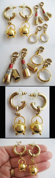 Vintage 80's Earring Set with Interchangeable Charms by Carolee - Hollee