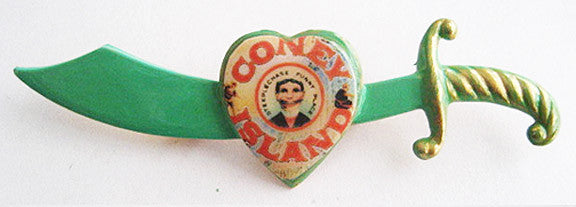 Coney Island Souvenir Enamel Sword Pin - Hollee