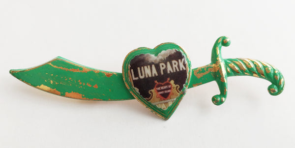Luna Park Coney Island Souvenir Enamel Sword Pin - Hollee