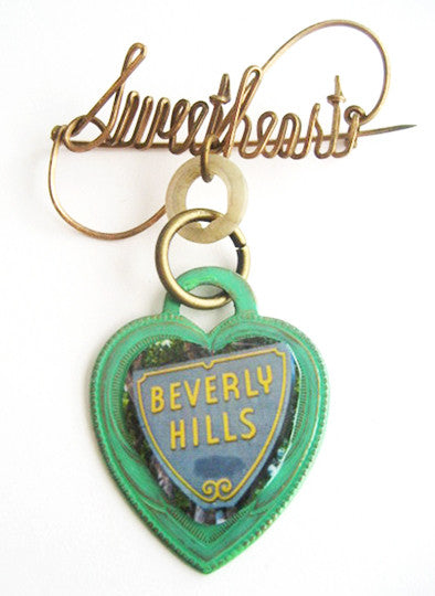Beverly Hills California Souvenir Sweetheart Pin - Hollee