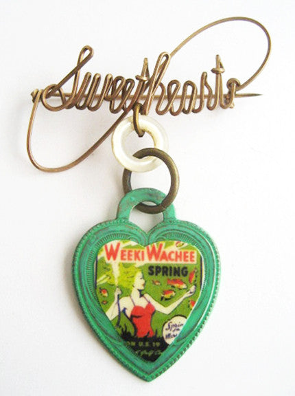 Weeki Wachee Mermaid Souvenir Sweetheart Pin - Hollee