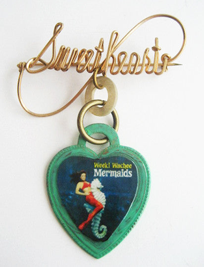 Weeki Wachee Mermaid & Seahorse Souvenir Sweetheart Pin - Hollee
