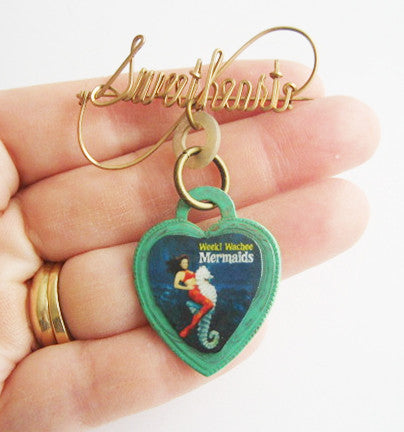 Weeki Wachee Mermaid & Seahorse Souvenir Sweetheart Pin - Hollee