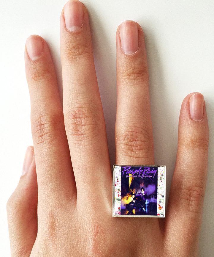 Prince - Purple Rain - Album Cover Art Adjustable Ring - Hollee